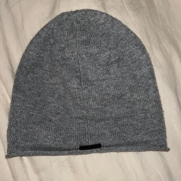 Cozy Gray Knit Beanie for Women.
NWT 
MSRP $79 
All Saints. Fuzzy Gray Angora Wool Beanie Hat, Cozy Hand Knit Wool Hat  main image 2
